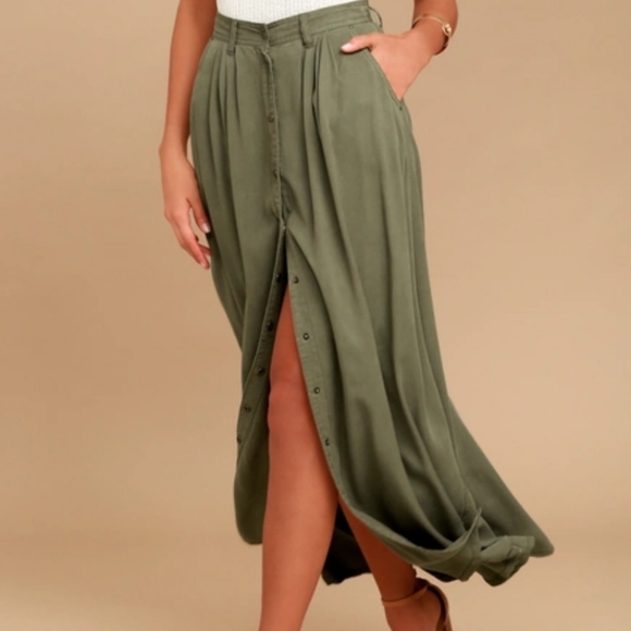 pistola Dresses & Skirts - Pistola Green Maxi Skirt From LuLu's Size Medium
